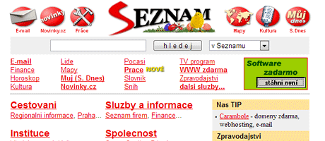 Seznam.cz v roce 2001.