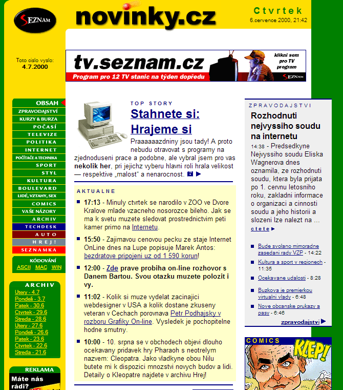 Jak najít staré webové stránky?